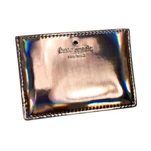 Kate Spade New York Rainer Lane Card Case Rose Gold Iridescent Pink with Box